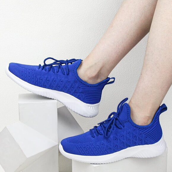 Women Royal Blue Slip-On Walking Shoes Lightweight Breathable Non-Slip Sneakers - Picture 6 of 6